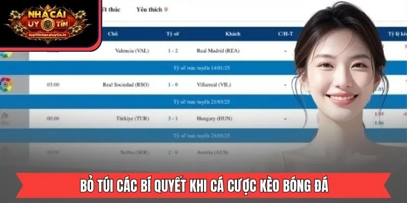 Bỏ túi các bí quyết khi cá cược kèo bóng đá